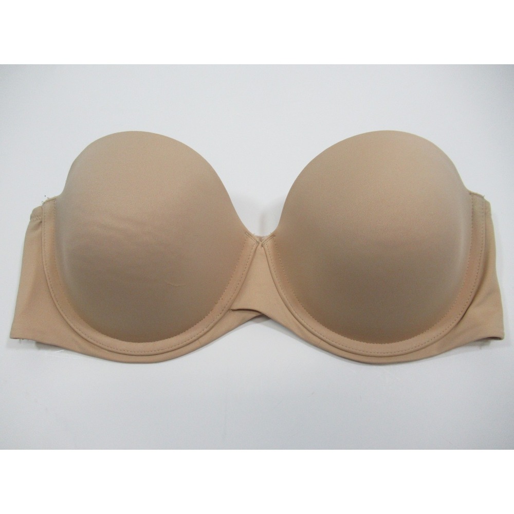 Maidenform Self Expressions Stay Put Strapless Bra 36D Beige Satin UW SE6990